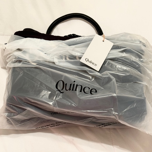 Quince Italian Leather Handwoven Satchel Black - Picture 9 of 12